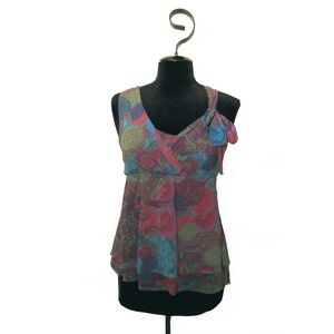 Daisy & Clover Blue & Purple Empire Waist Top M
